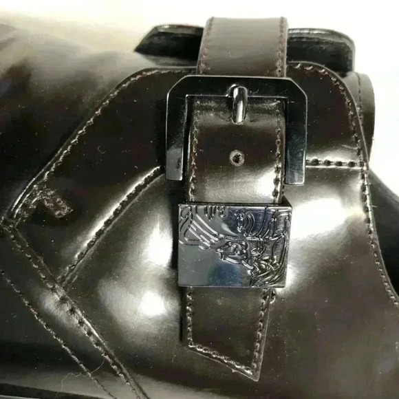 Versace Mens Black Patent Leather Italy Slip-On Loafer Dress Shoes Size 41 - Picture 6 of 8